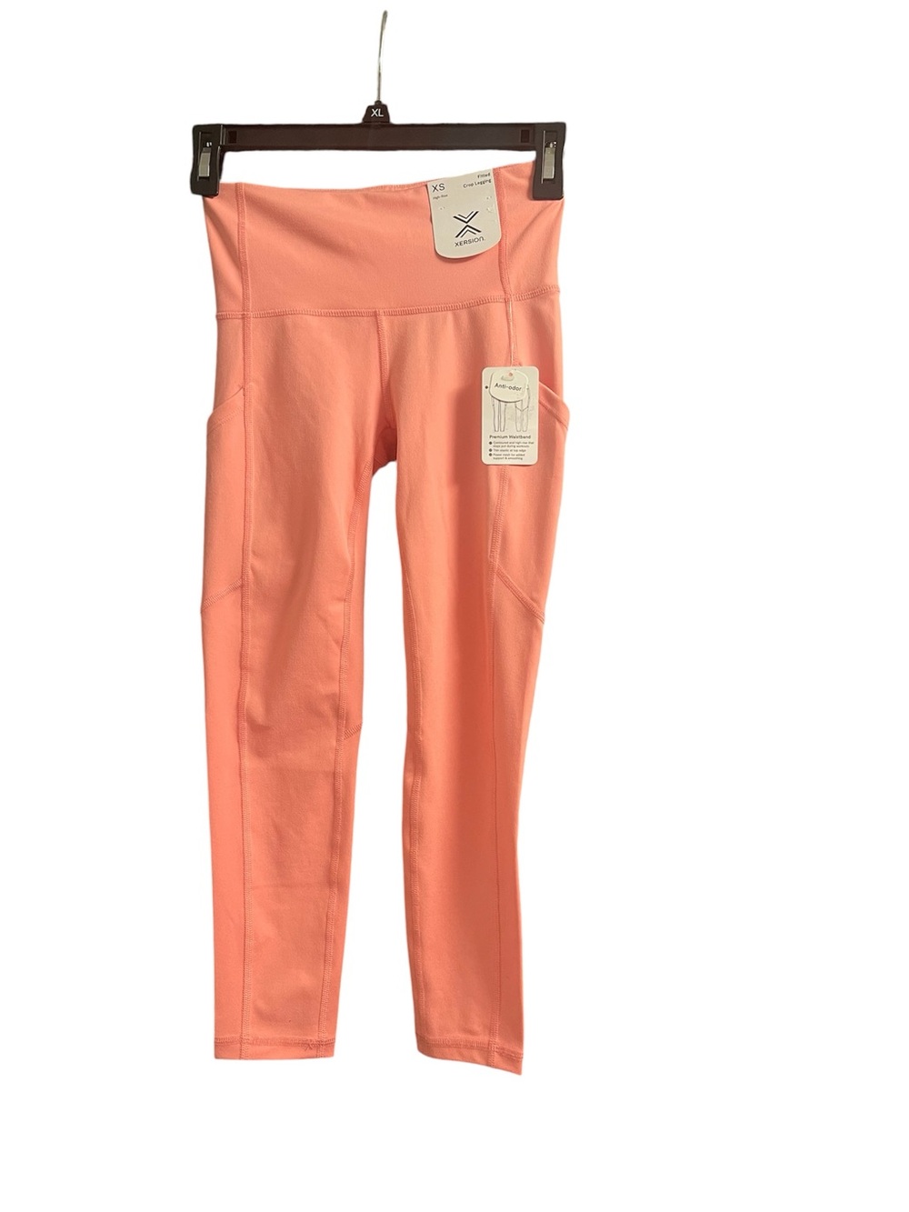XERSION EVERULTRA LEGGING HIGH RISE CROP ANKLE WOMEN FITTED ORANGE COLOR SZ XS